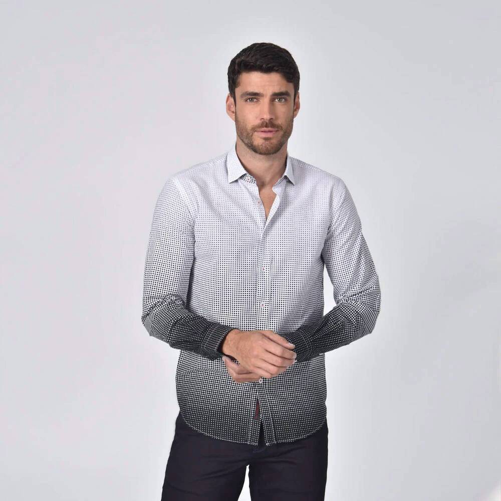 NEW EIGHT X polka dot button down shirt in ombre' black